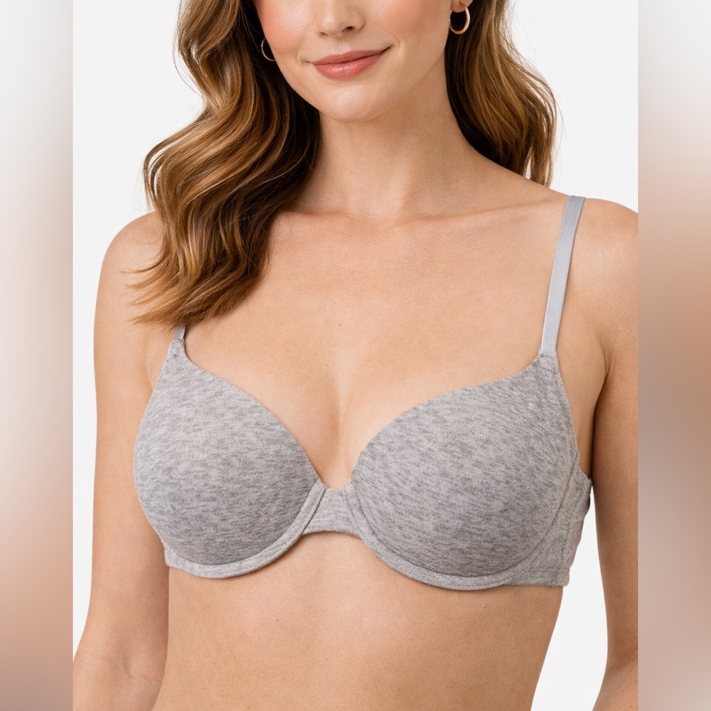 PINK by Victoria's Secret Gray‎ Heathered Push Up Bra Lightly Lined 34A
